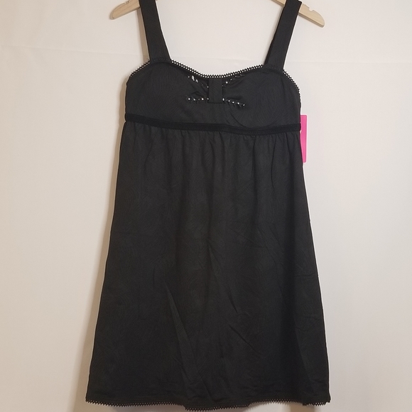 New Betsey Johnson Babydoll Dress - Jet Black - Picture 1 of 12